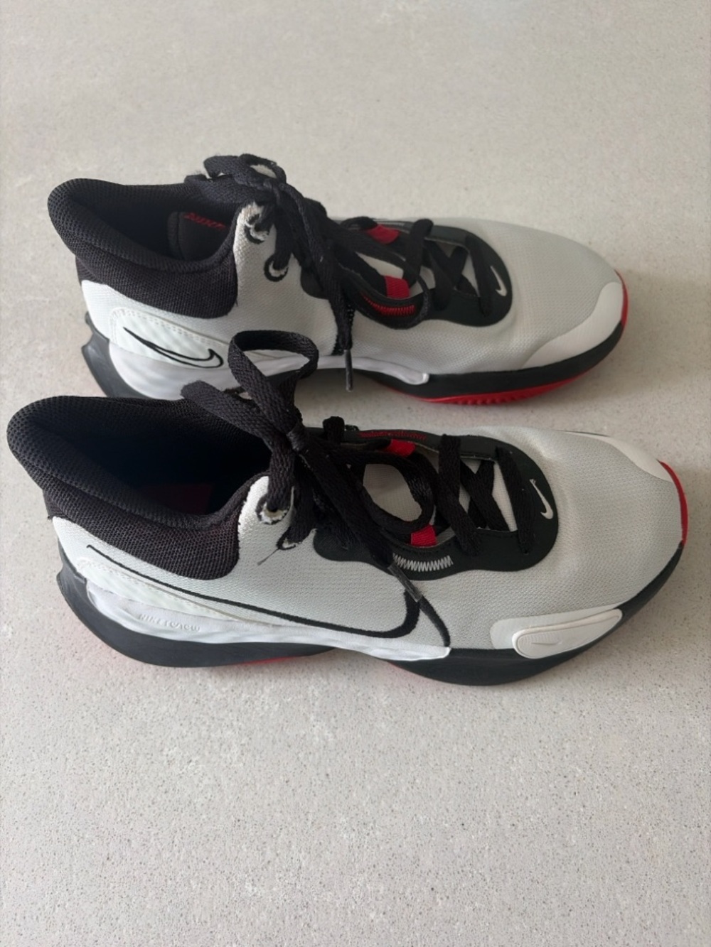 Nike White, Black and Red Basketball Shoes